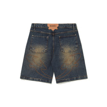 Carregar imagem no visualizador da galeria, Short Jeans Barra Crew Garça Marmorizada