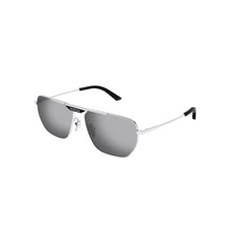 Carregar imagem no visualizador da galeria, Balenciaga Triangular Metal Sunglasses Silver Mirror