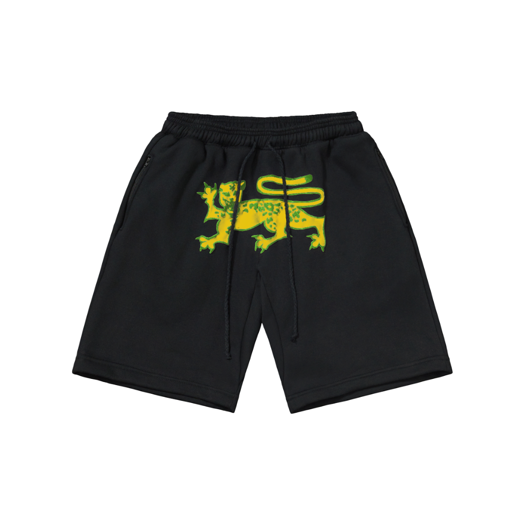 Short Moletom Survival Logo Preto/Amarelo