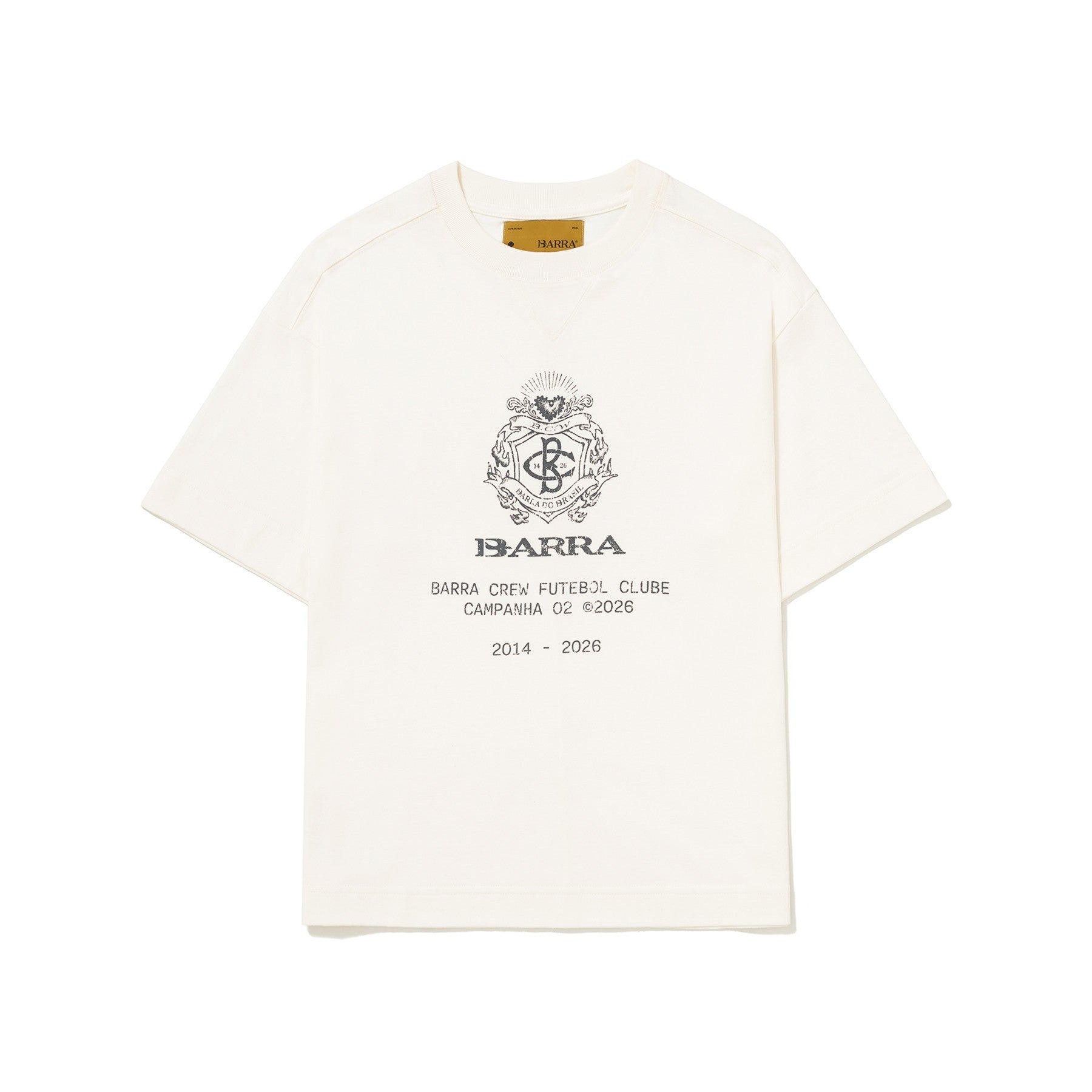Camiseta Barra Crew Brasão Off White