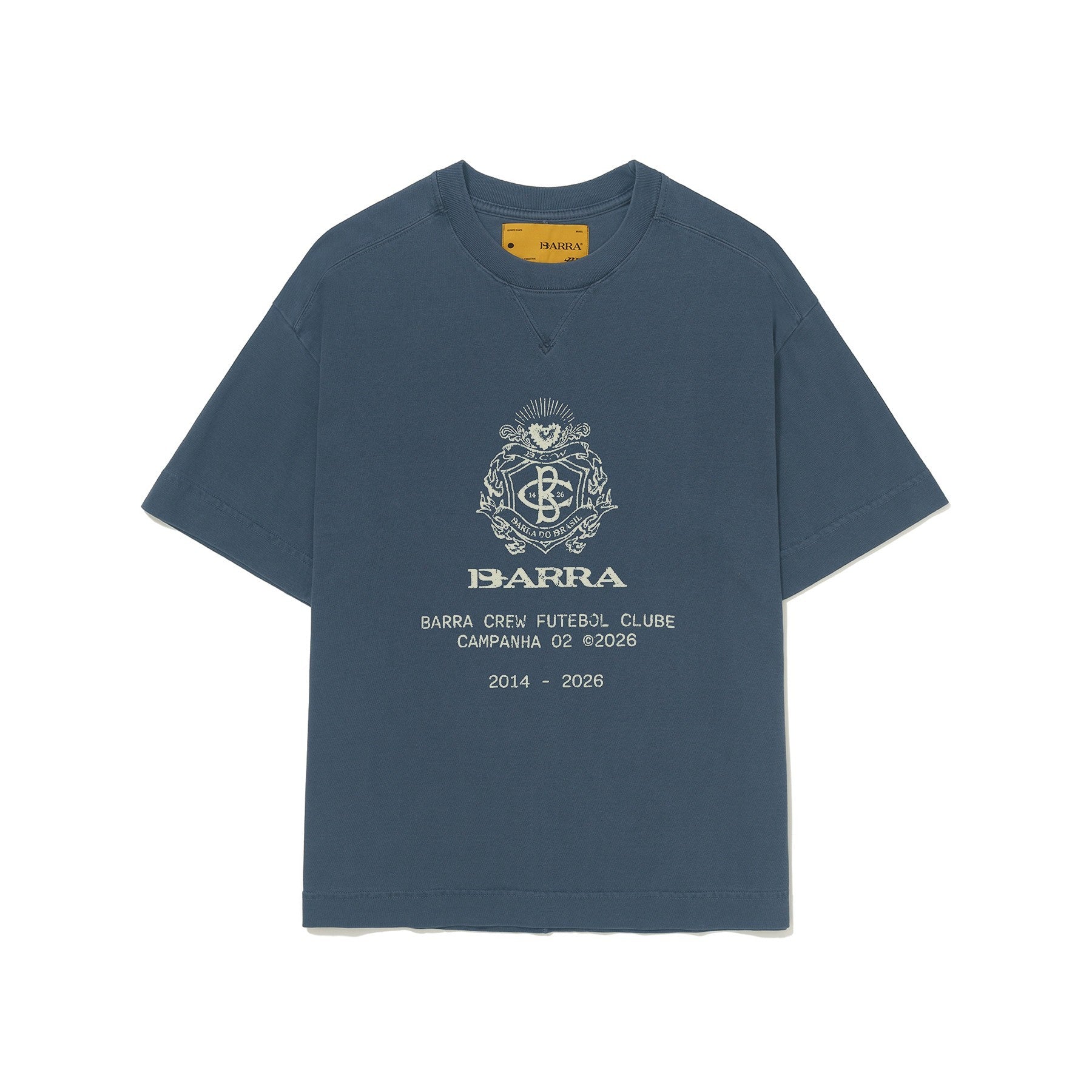 Camiseta Barra Crew Brasão Azul Estonada