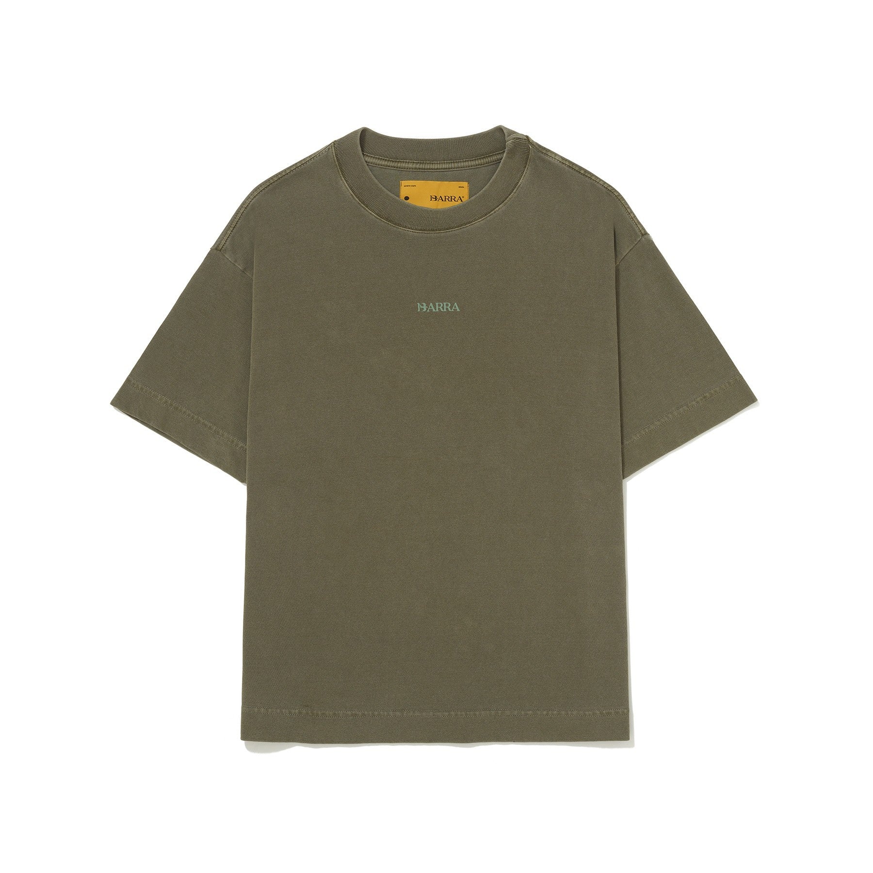 Camiseta Barra Crew Logo Verde Estonada