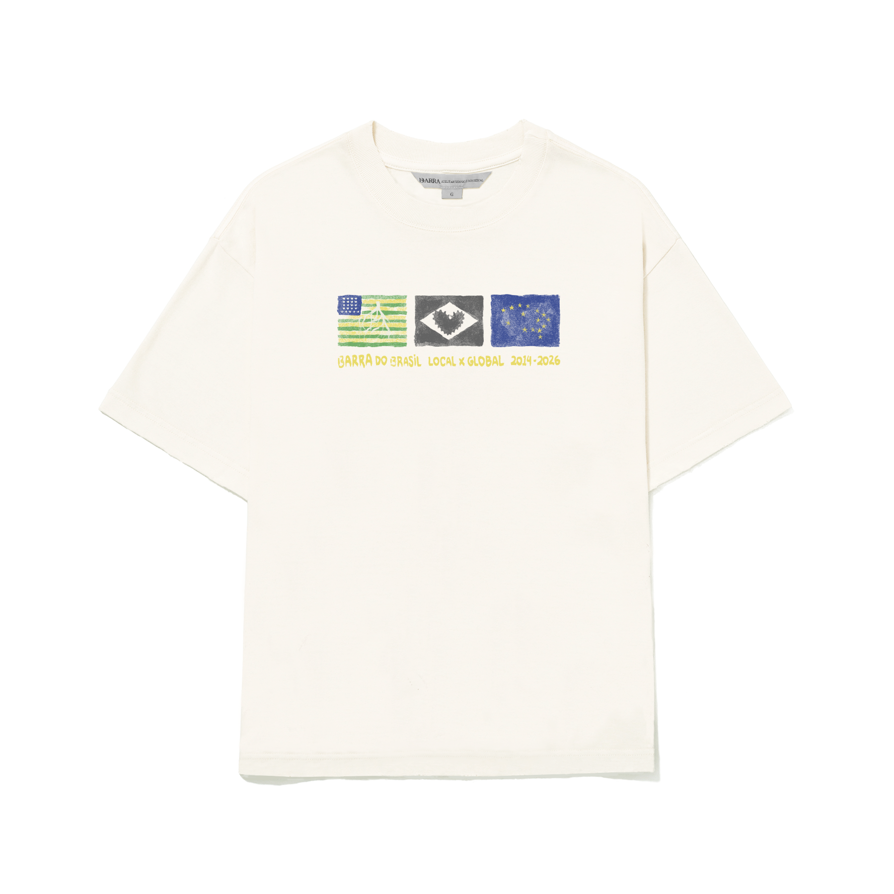 Camiseta Barra Crew Iconografia 26.2 Off White