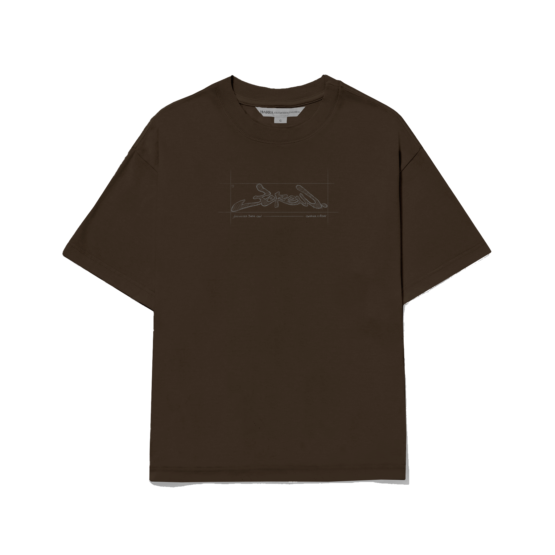 Camiseta Barra Crew Croqui Marrom