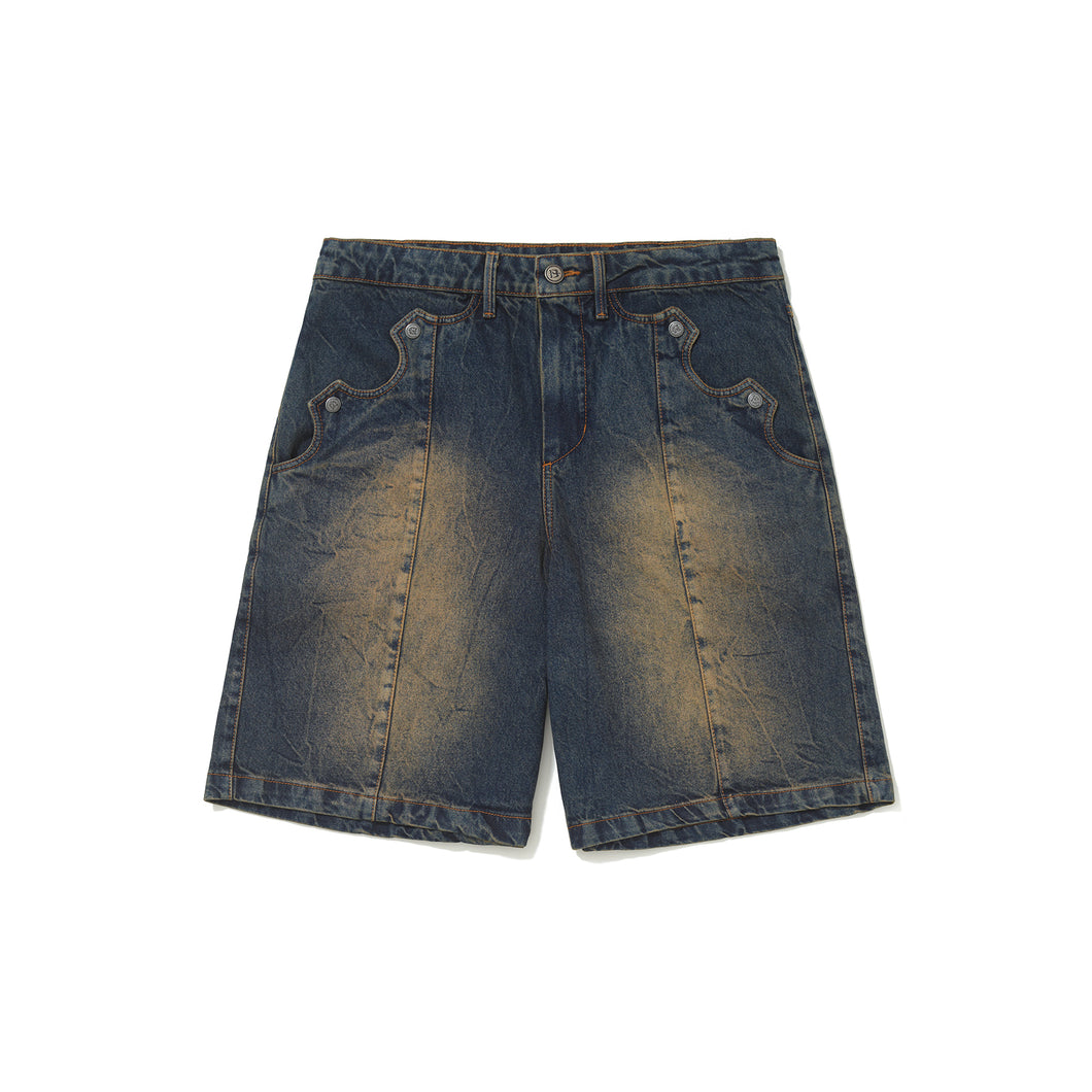 Short Jeans Barra Crew Garça Marmorizada