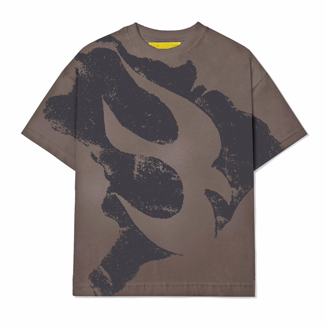 Camiseta Barra Crew Brasil Estencil Marrom