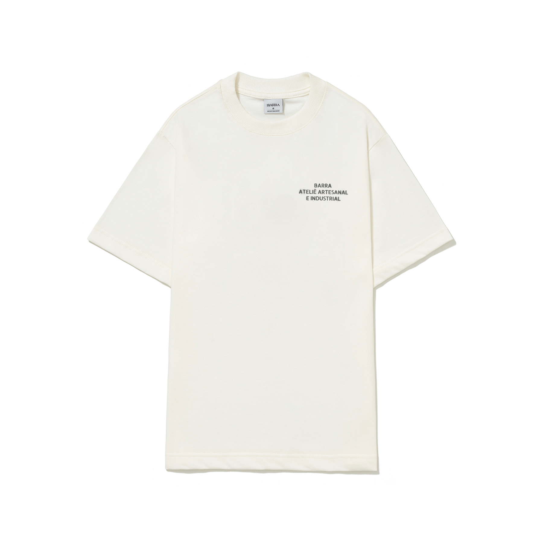 Camiseta Barra Crew Atelie Estencil Off White