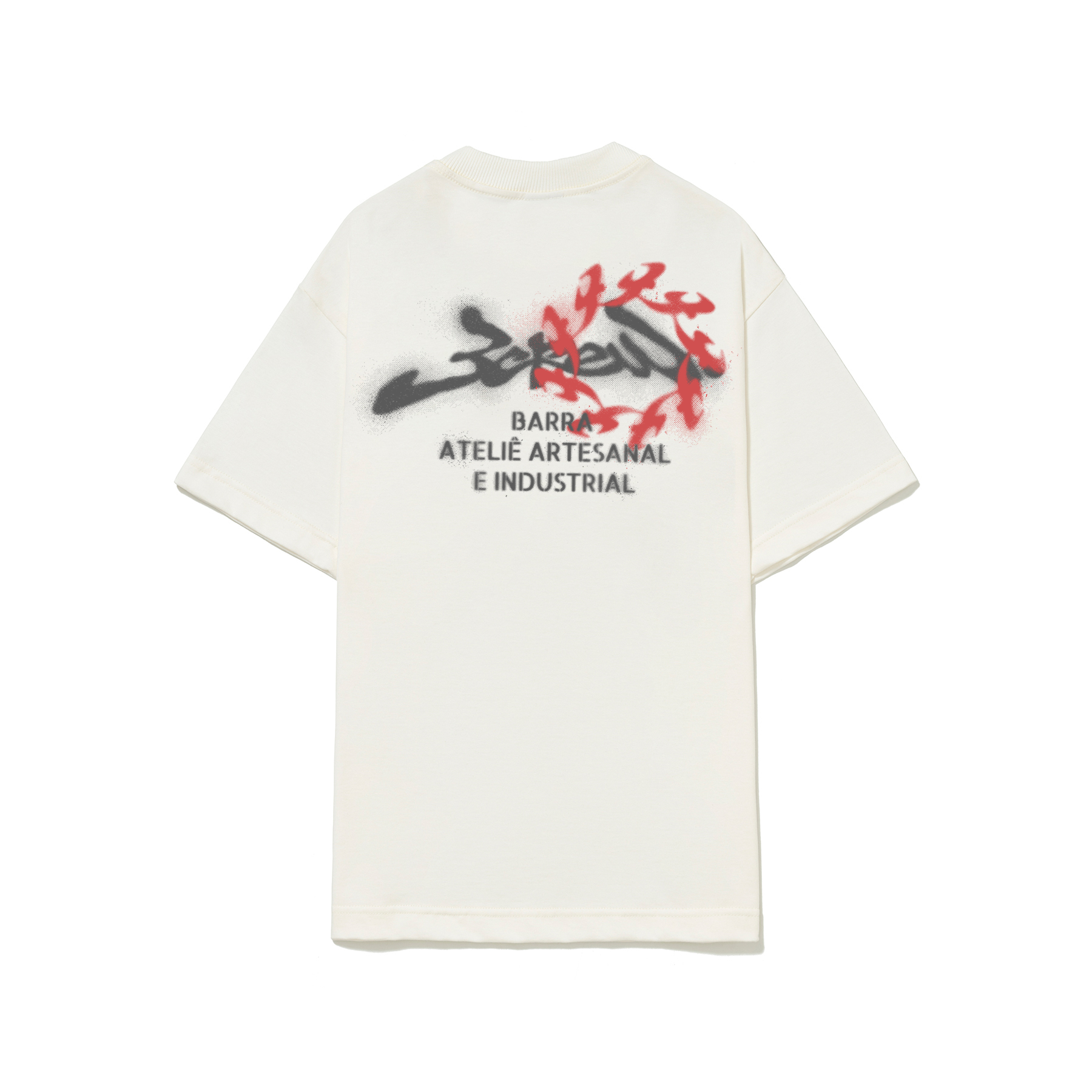 Camiseta Barra Crew Atelie Estencil Off White
