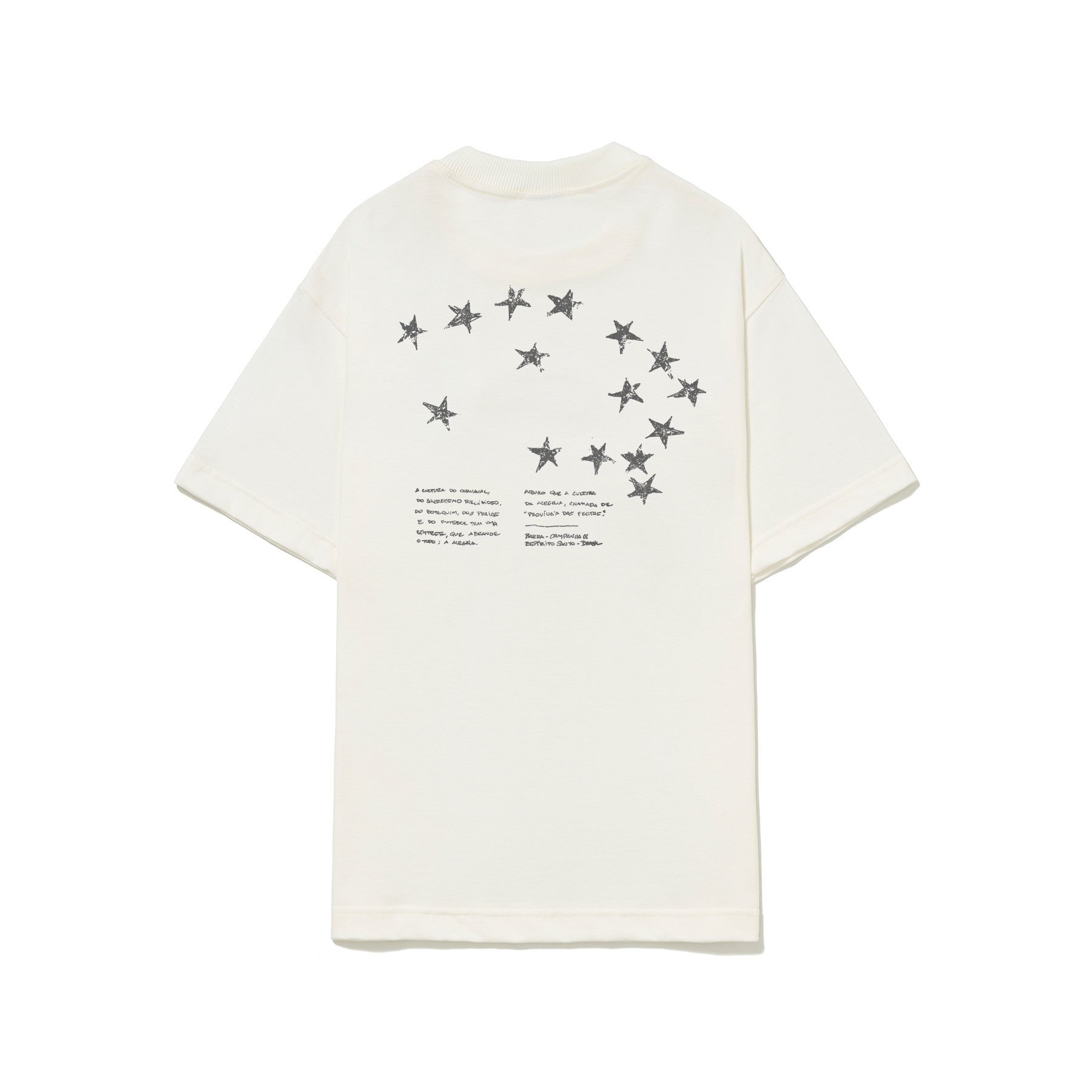 Camiseta Barra Crew Logo Constelação Off White