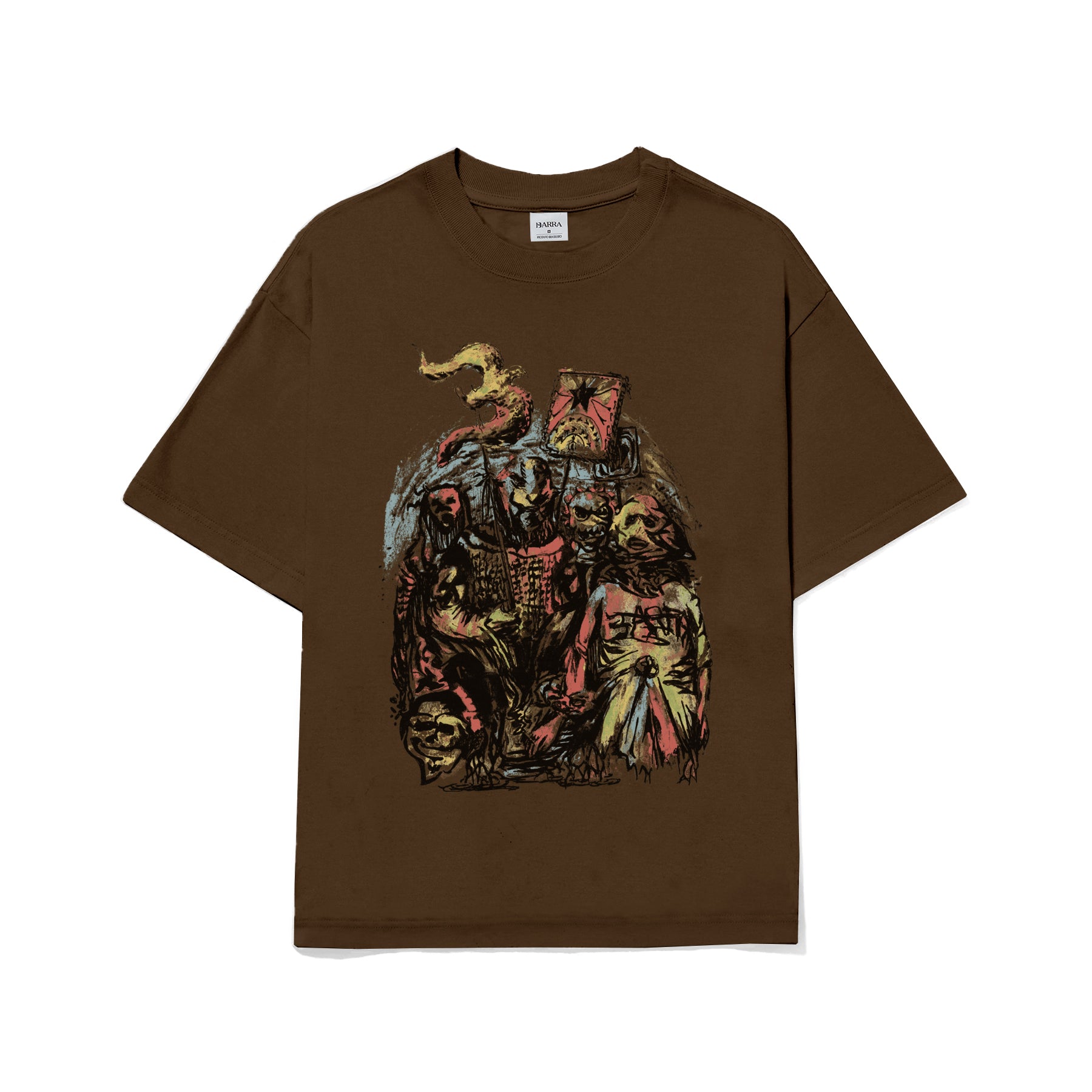 Camiseta Barra Crew Estandarte Marrom