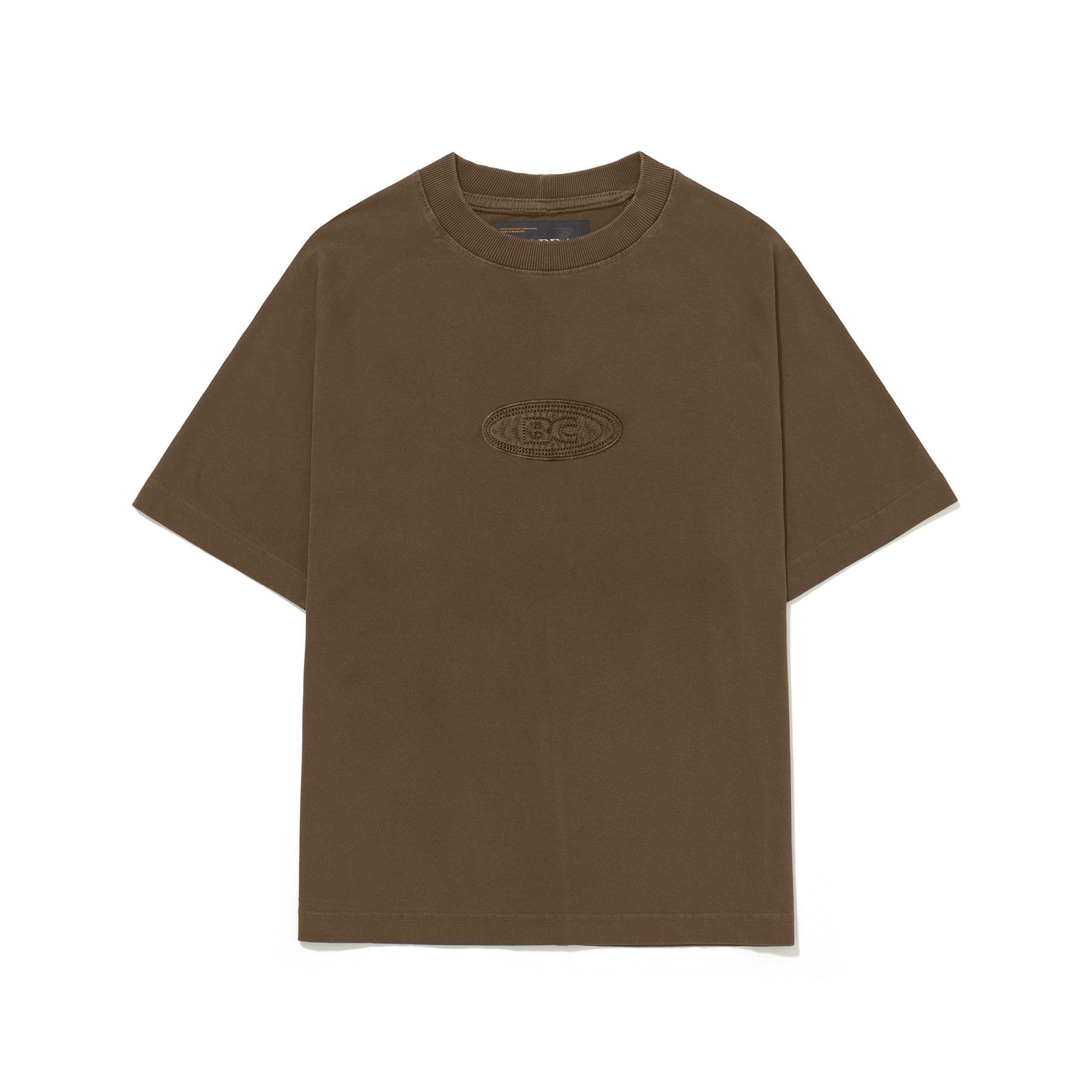 Camiseta Barra Crew Goods Patch Marrom Estonada