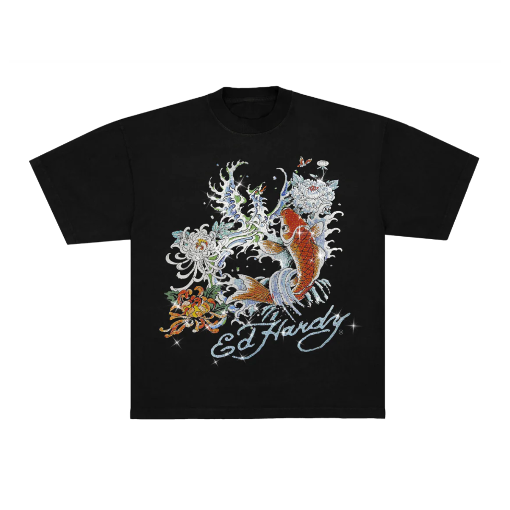 Camiseta Ed Hardy Carpa Preta