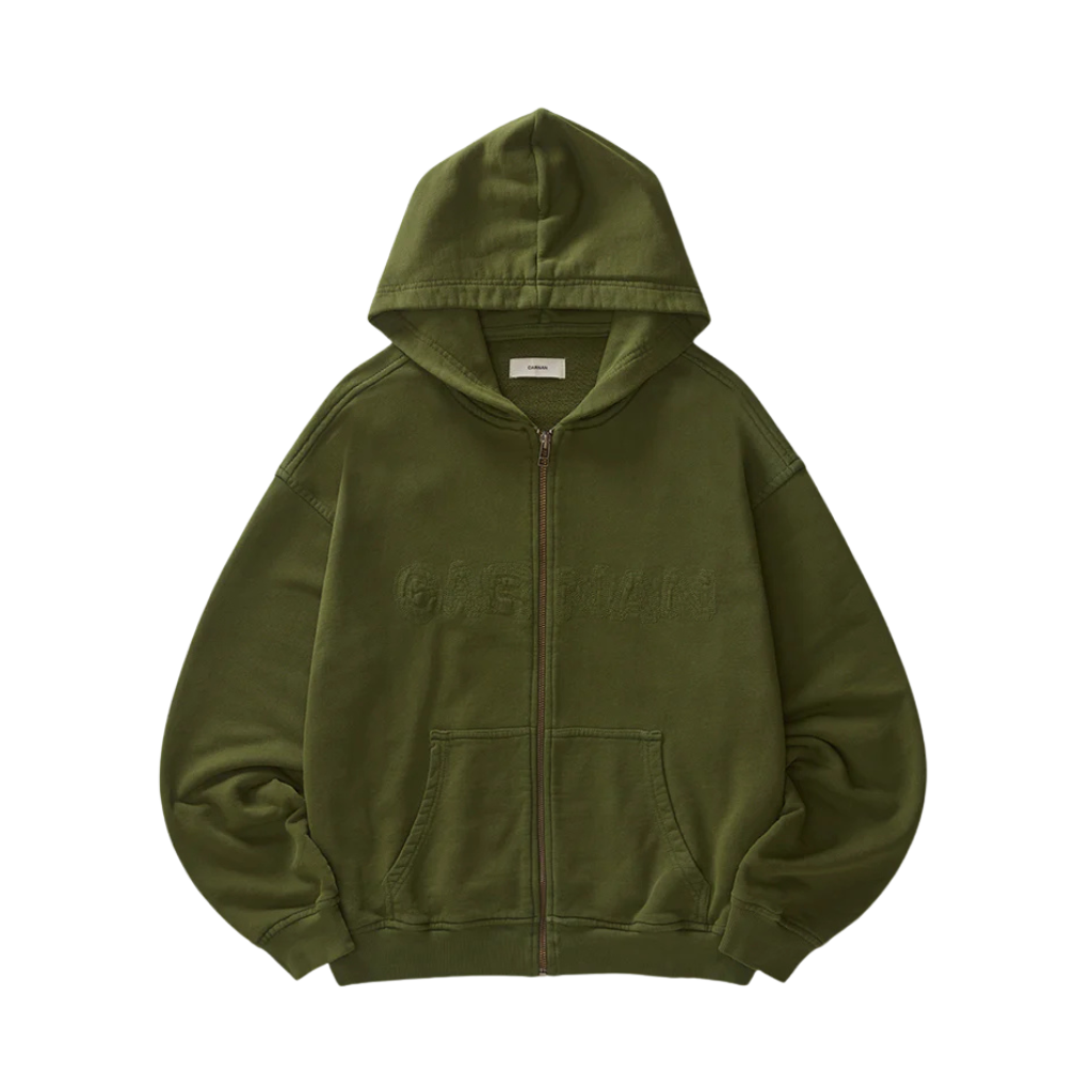 Moletom Zip Carnan Washed Verde