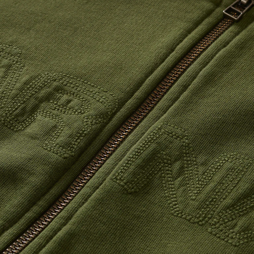 Moletom Zip Carnan Washed Verde