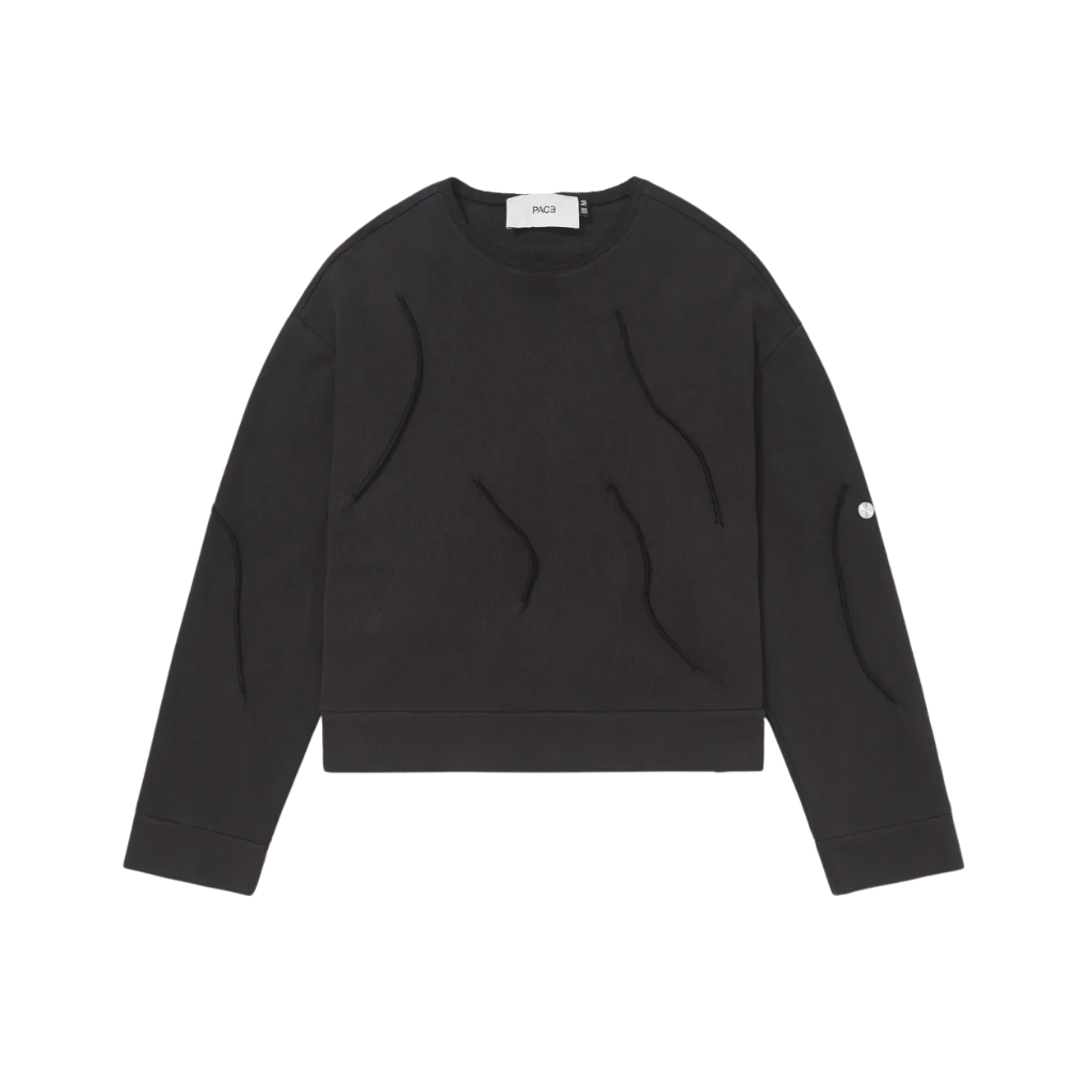 Moletom Sweater Pace Overlock Vintage Preto