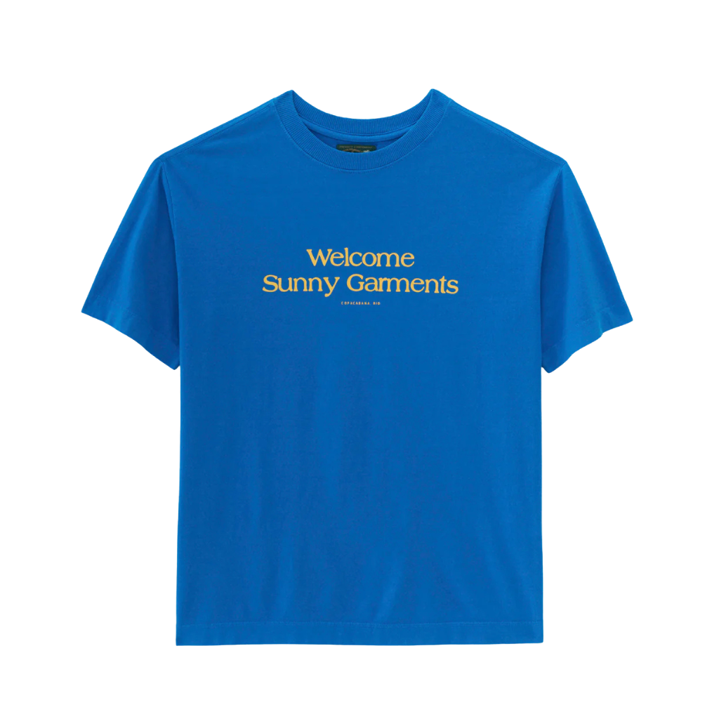 Camiseta Regular Fit Welcome Rio Sunny  Azul Royal /Amarelo