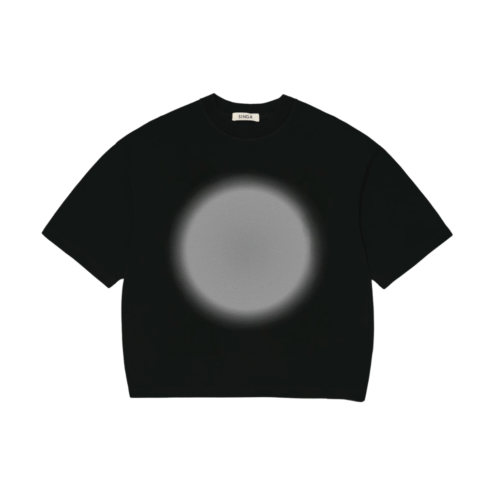 Camiseta Boxy Over Singa Peace Preta