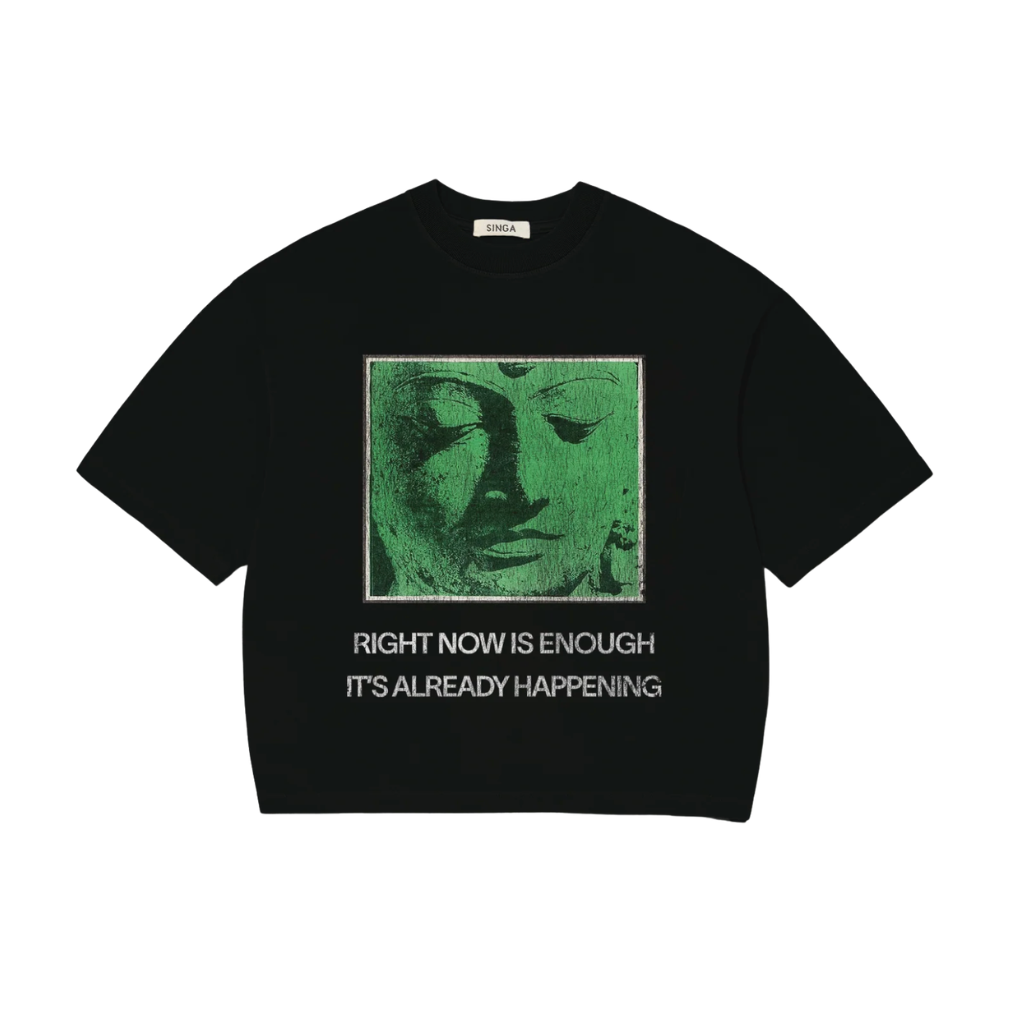 Camiseta Boxy Over Singa Buda Preta
