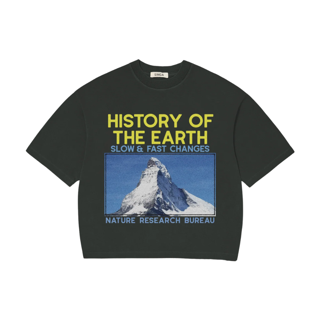 Camiseta Boxy Over Singa History Of Earth Preta Cationizada