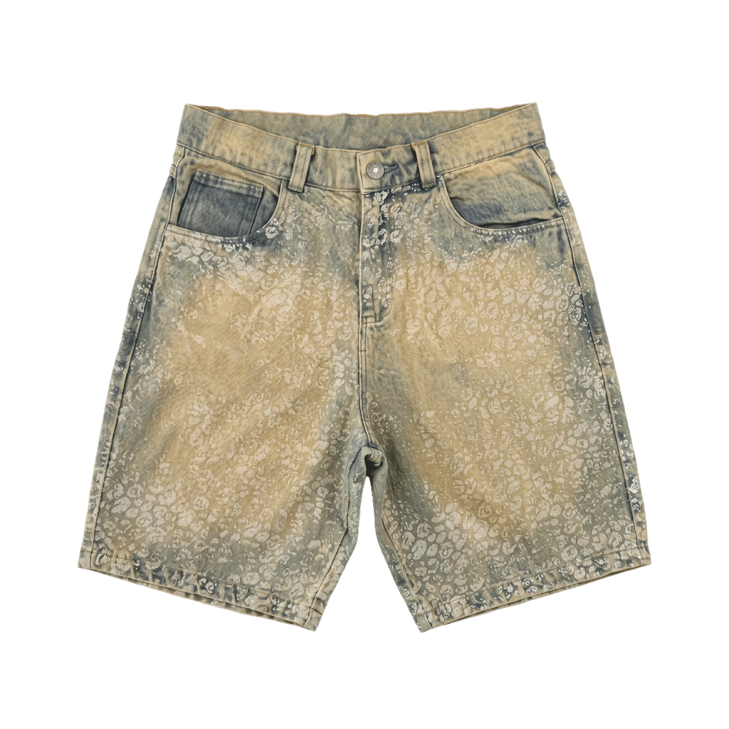 Short Jeans Survival Mancha Onça Dirty Indigo