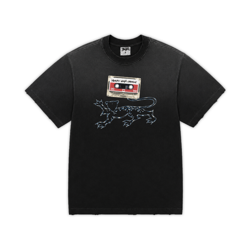 Camiseta Survival Fita Onça Logo Preta Estonada