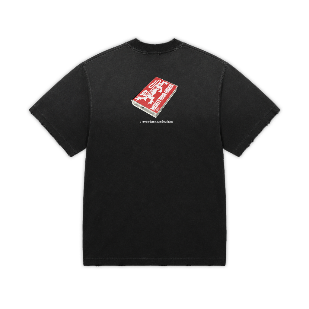 Camiseta Survival Fita Onça Logo Preta Estonada