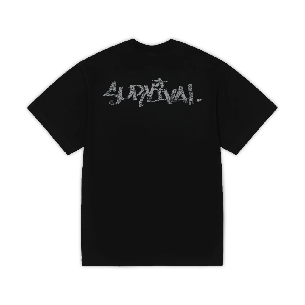 Camiseta Survival Spray Caveira Cinza Chumbo