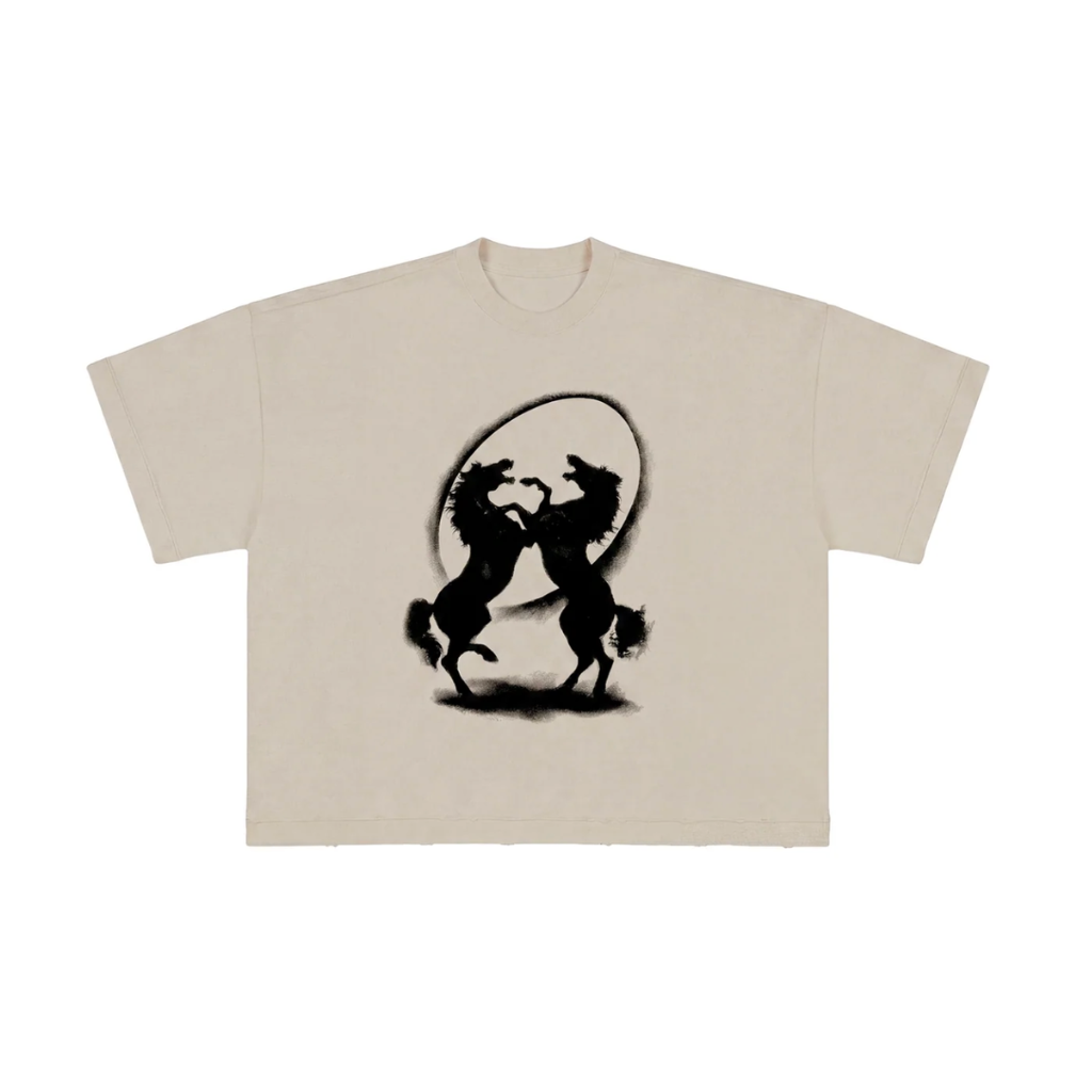 Camiseta Boxy Egho Dark Horse Off White