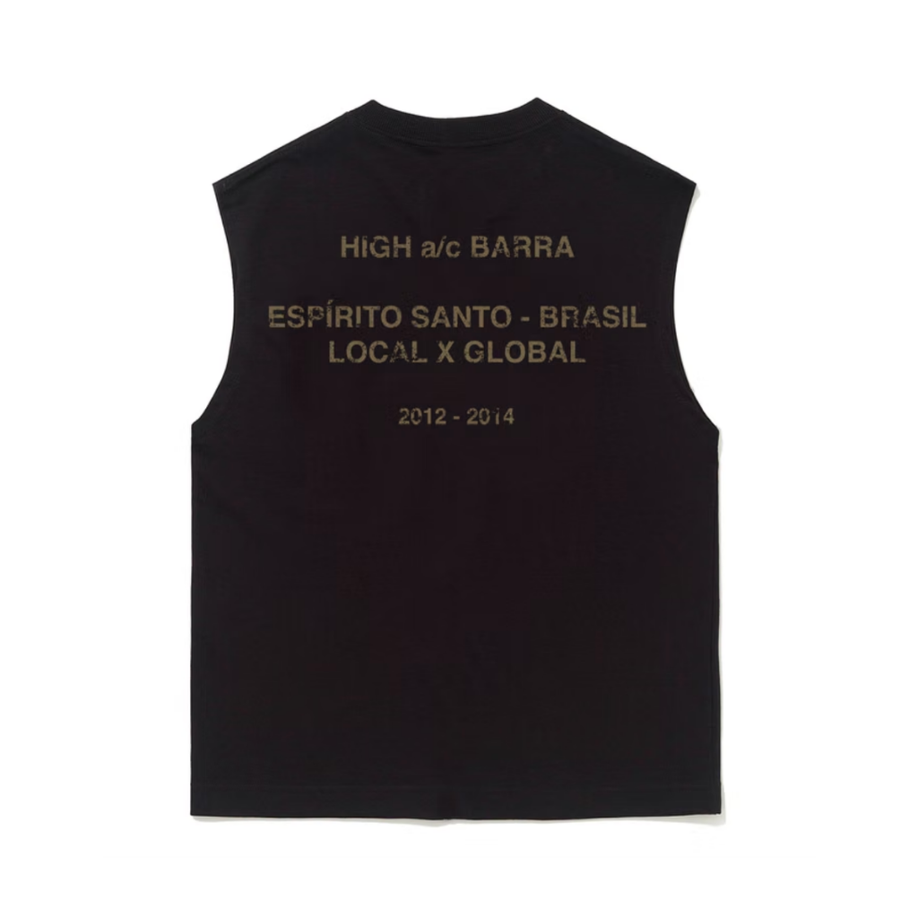Camiseta Regata Barra Crew x High Coração Preta