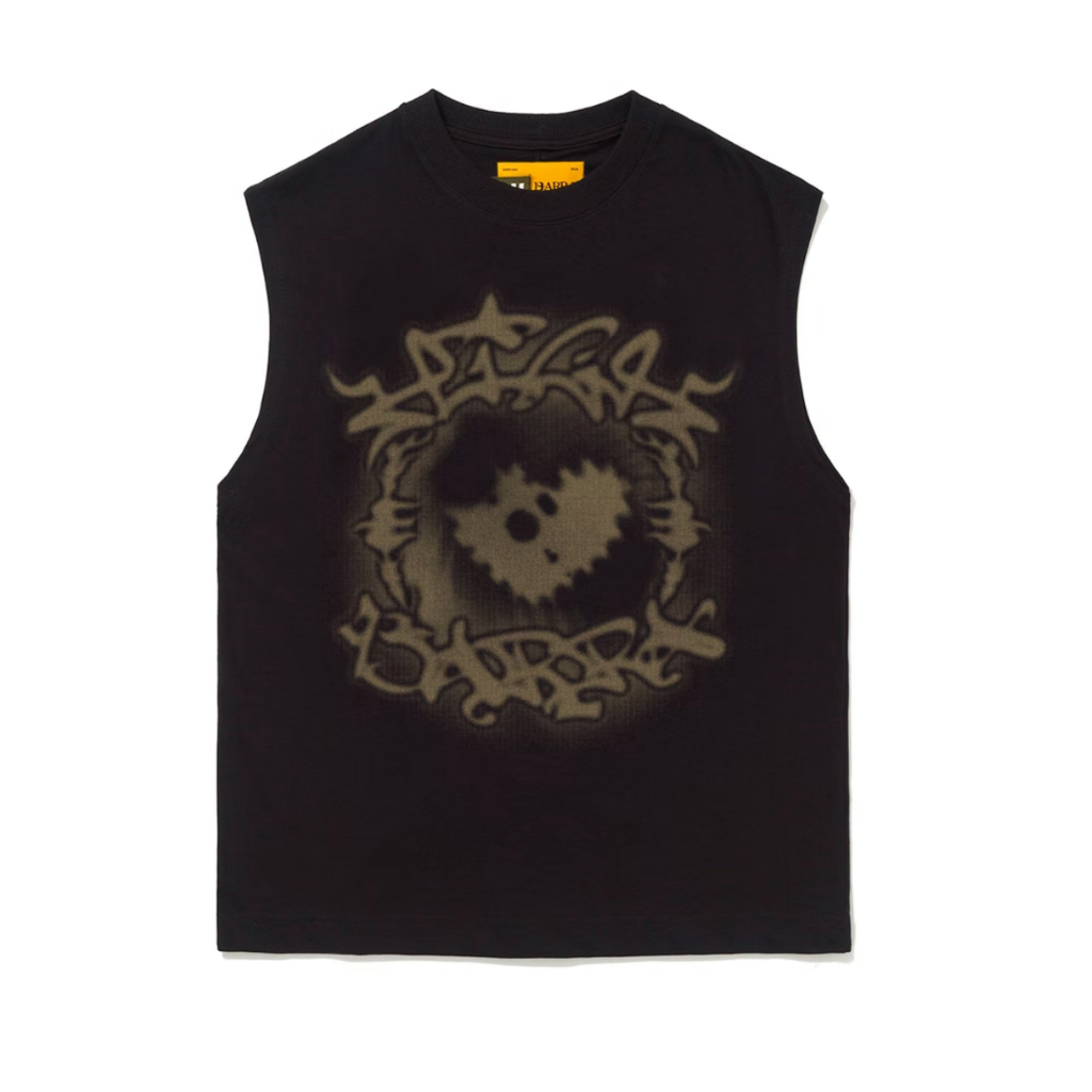 Camiseta Regata Barra Crew x High Coração Preta