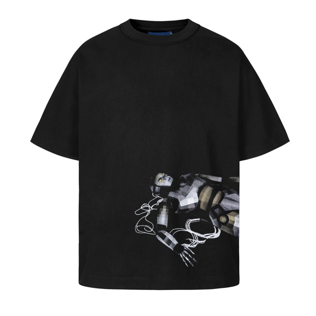 Camiseta Boxy Quadro Creations Down Robot Preta