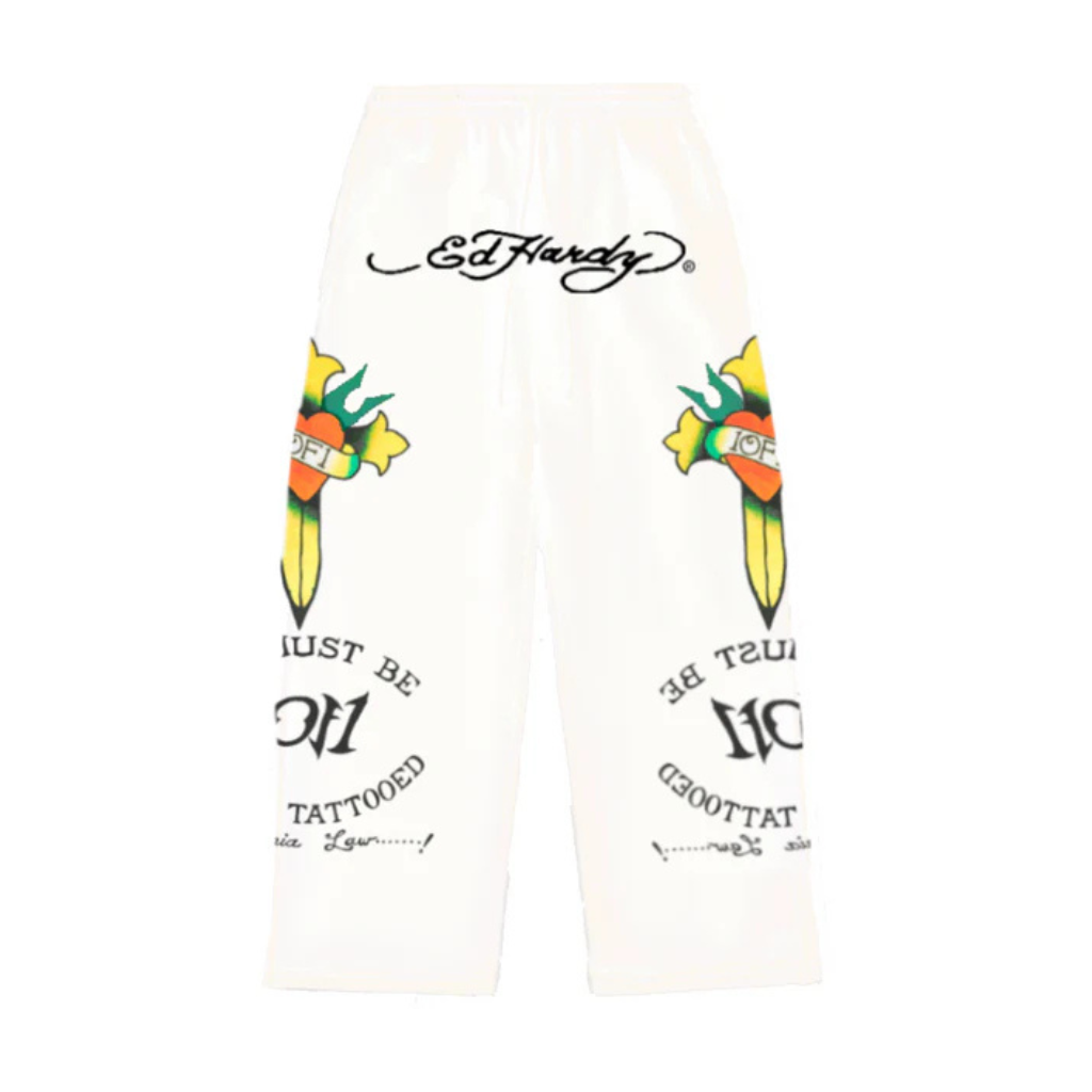 Calça 1of1 Ed Hardy Love Is A Gamble Off White