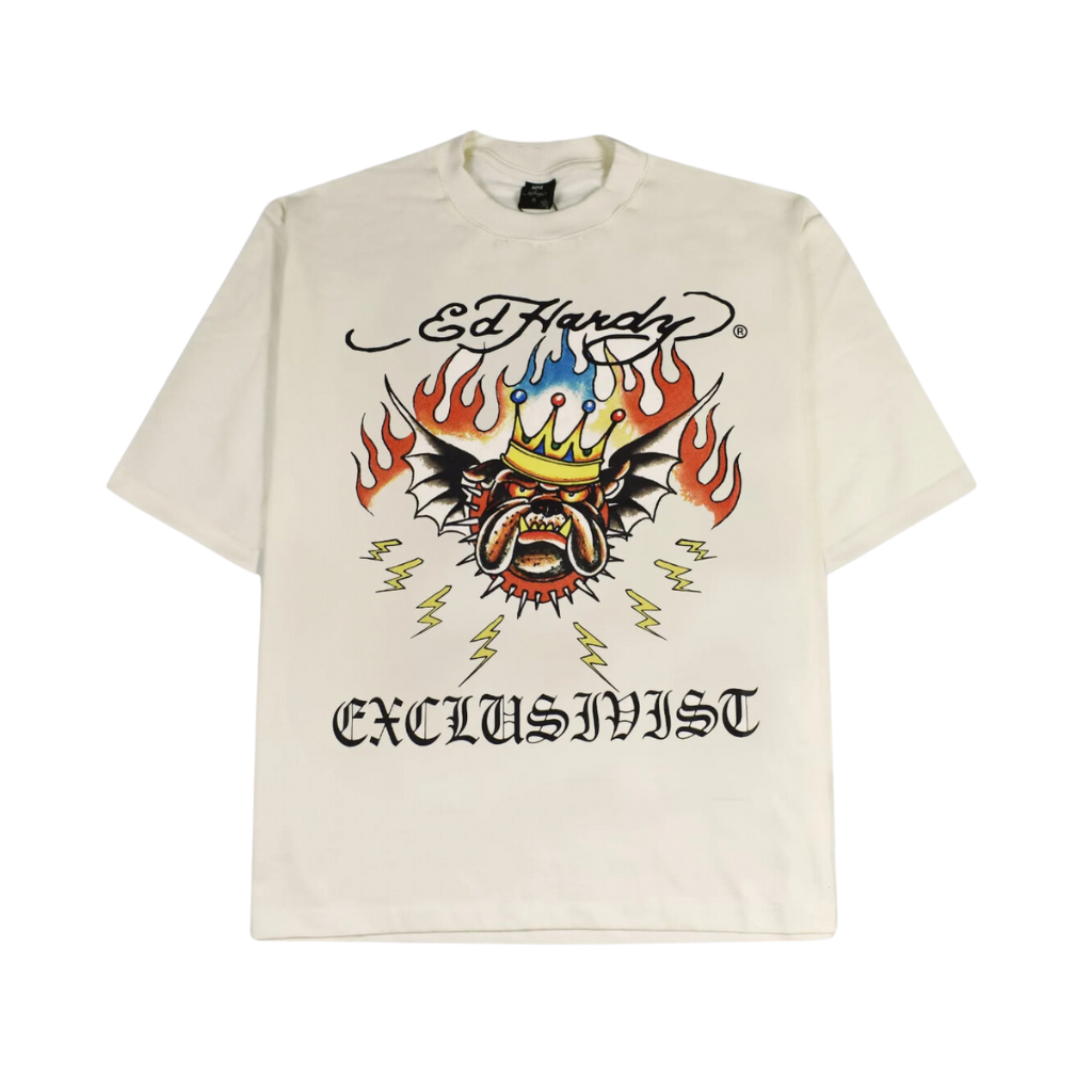 Camiseta 1of1 Ed Hardy 4 Da Big Dawgs Only Off White