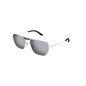 Balenciaga Triangular Metal Sunglasses Silver Mirror
