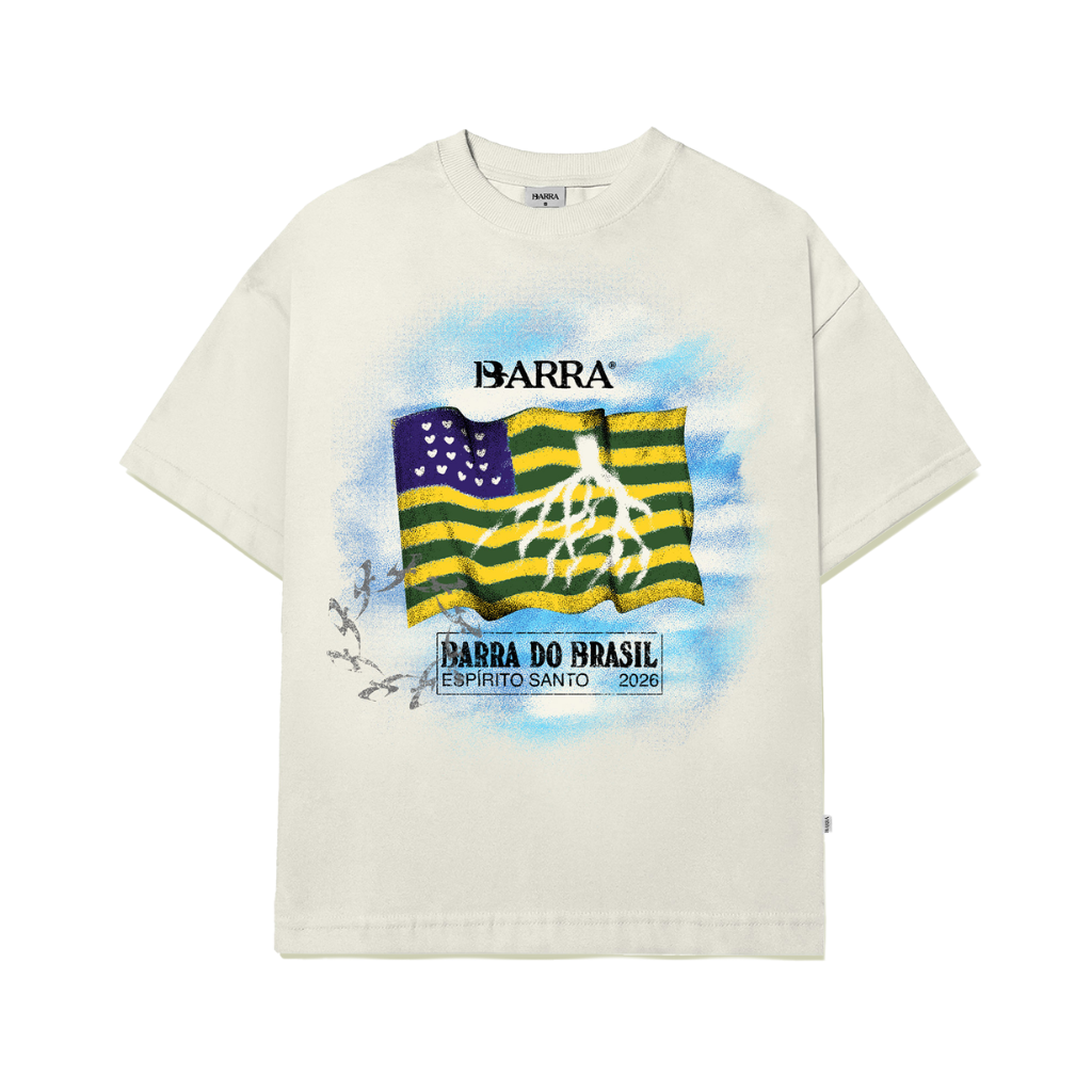 Camiseta Barra Crew Estados Unidos do Brasil Off White