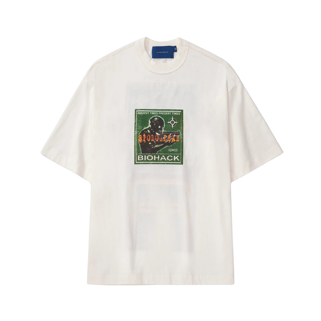 Camiseta Boxy Quadro Creations Biohack Off White