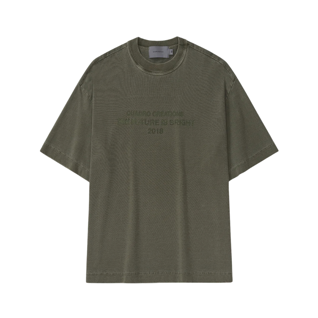 Camiseta Boxy Quadro Creations Future Verde Estonada