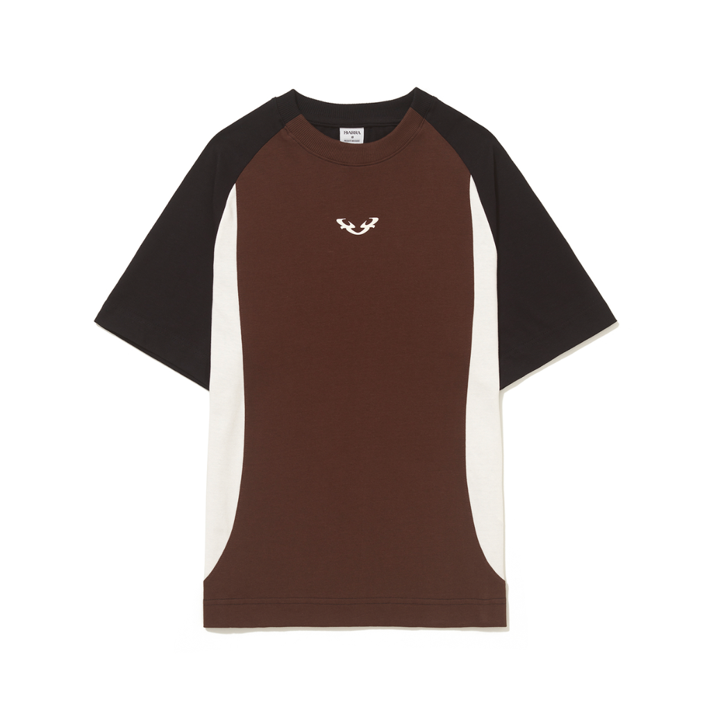 Camiseta Barra Crew B Reflexo Recortada Marrom