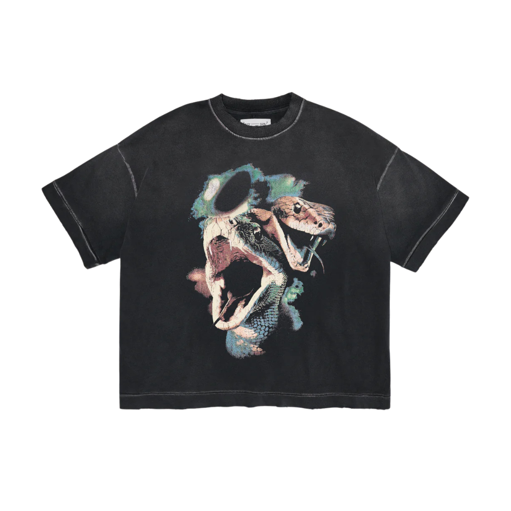 Camiseta Boxy Egho Serpent Preta Estonada