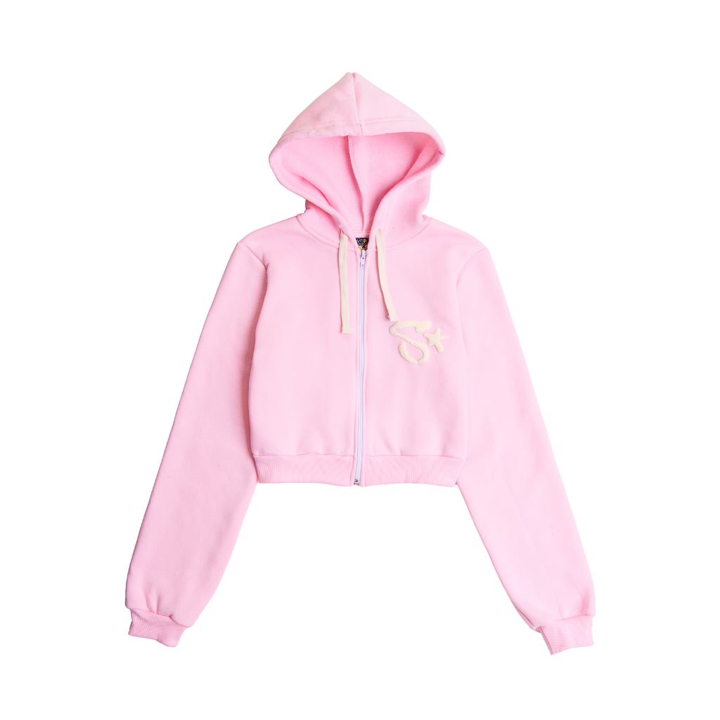 Moletom Zip-Up Cropped Survival Rosa