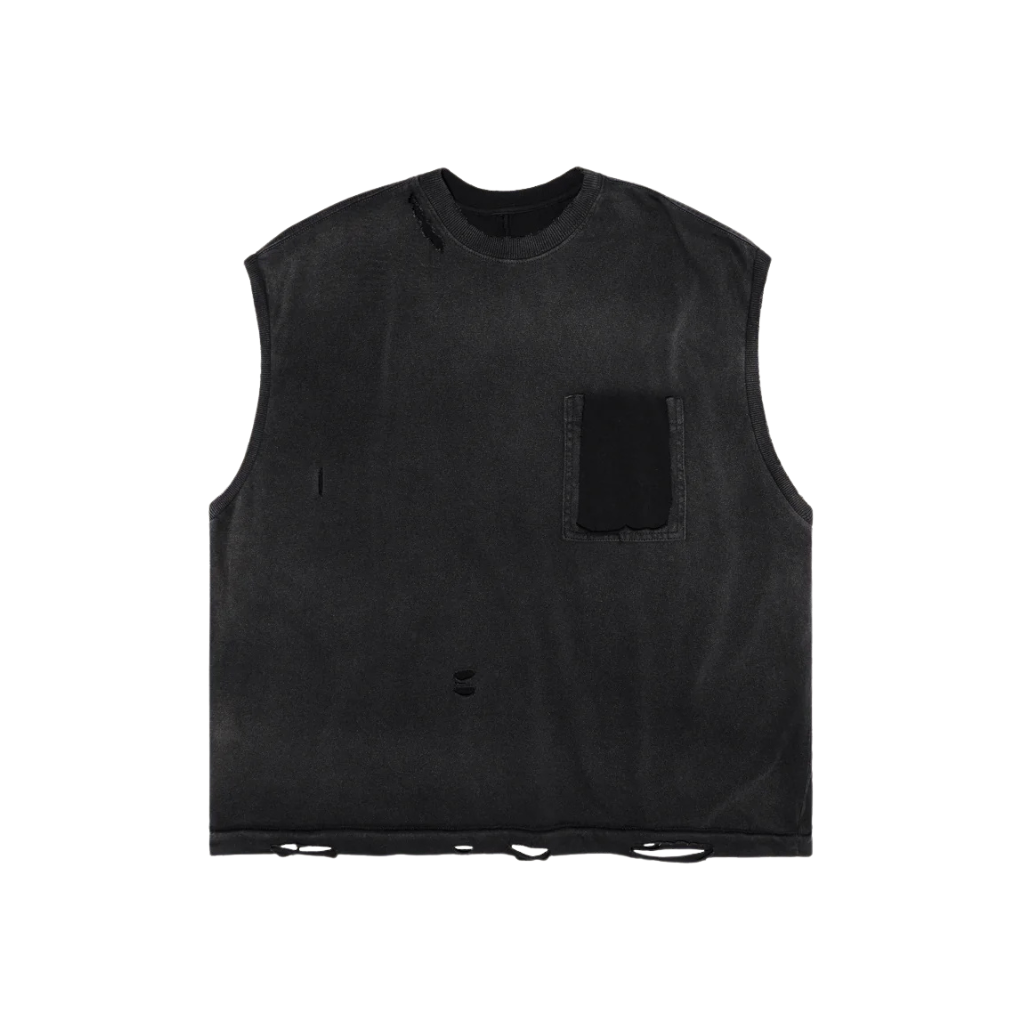 Camiseta Regata Egho Trashed Preta Estonada