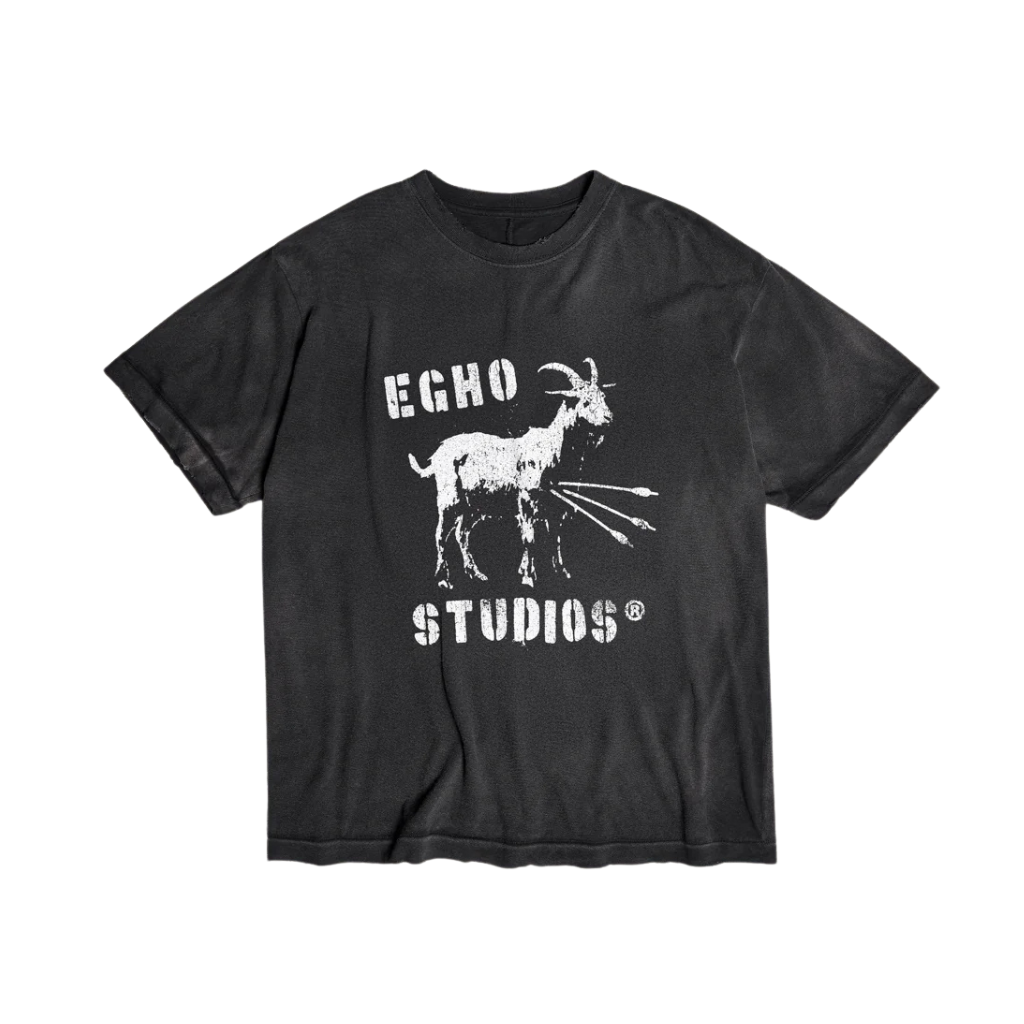 Camiseta Regular Gaze Egho Goat Preta Estonada