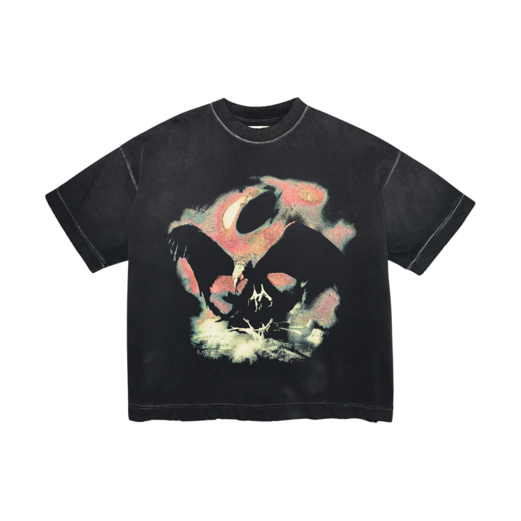 Camiseta Boxy Egho Deathbird Preta Estonada