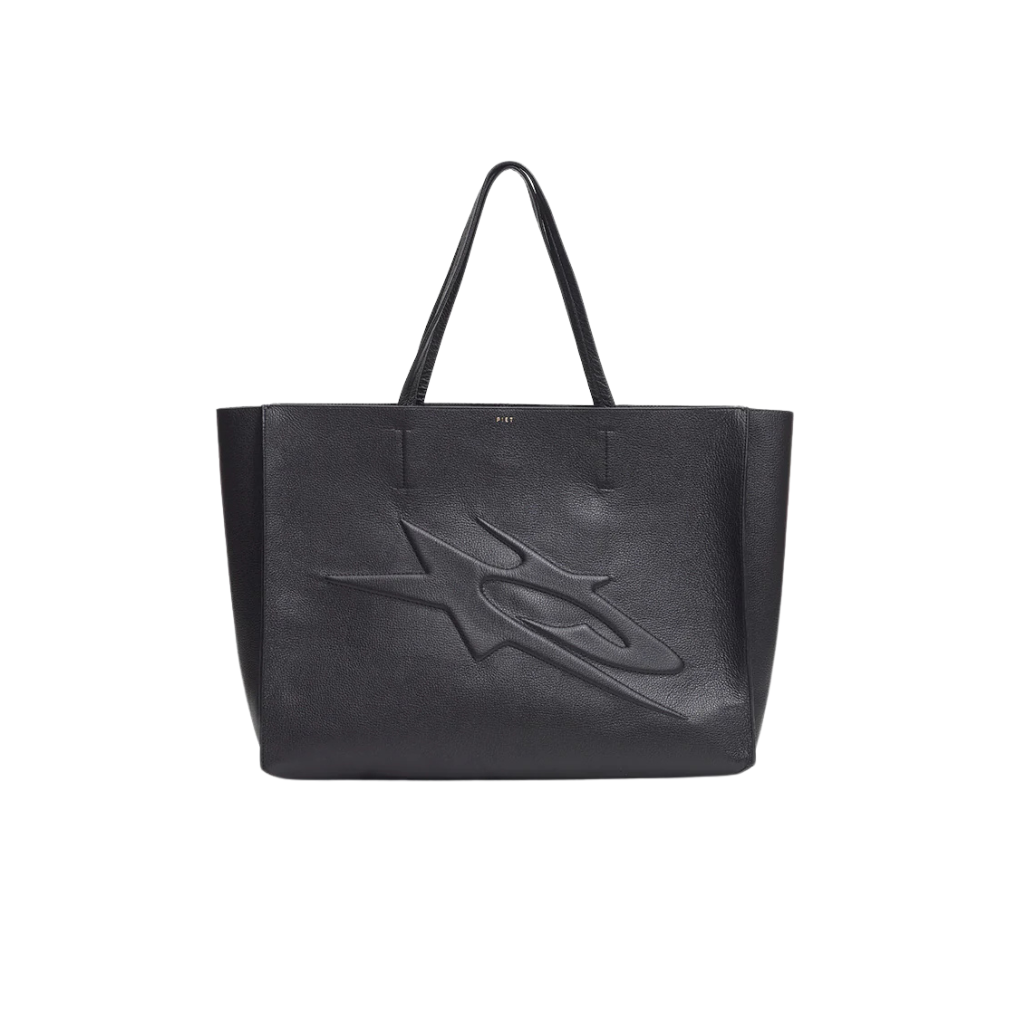 Bolsa de Couro Piet Embossed Logo Preta