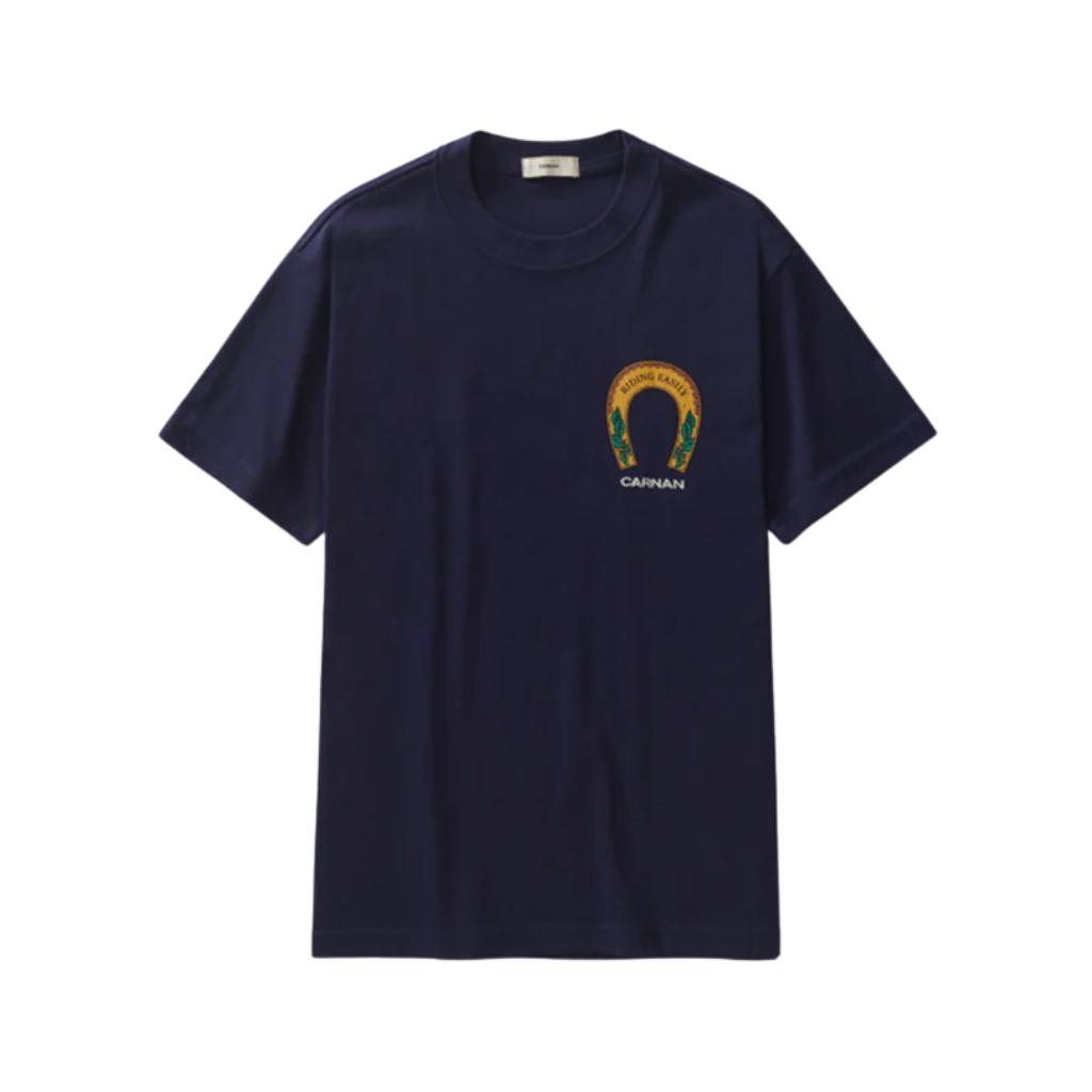 Camiseta Heavy Carnan Horses Painting Azul-Marinho
