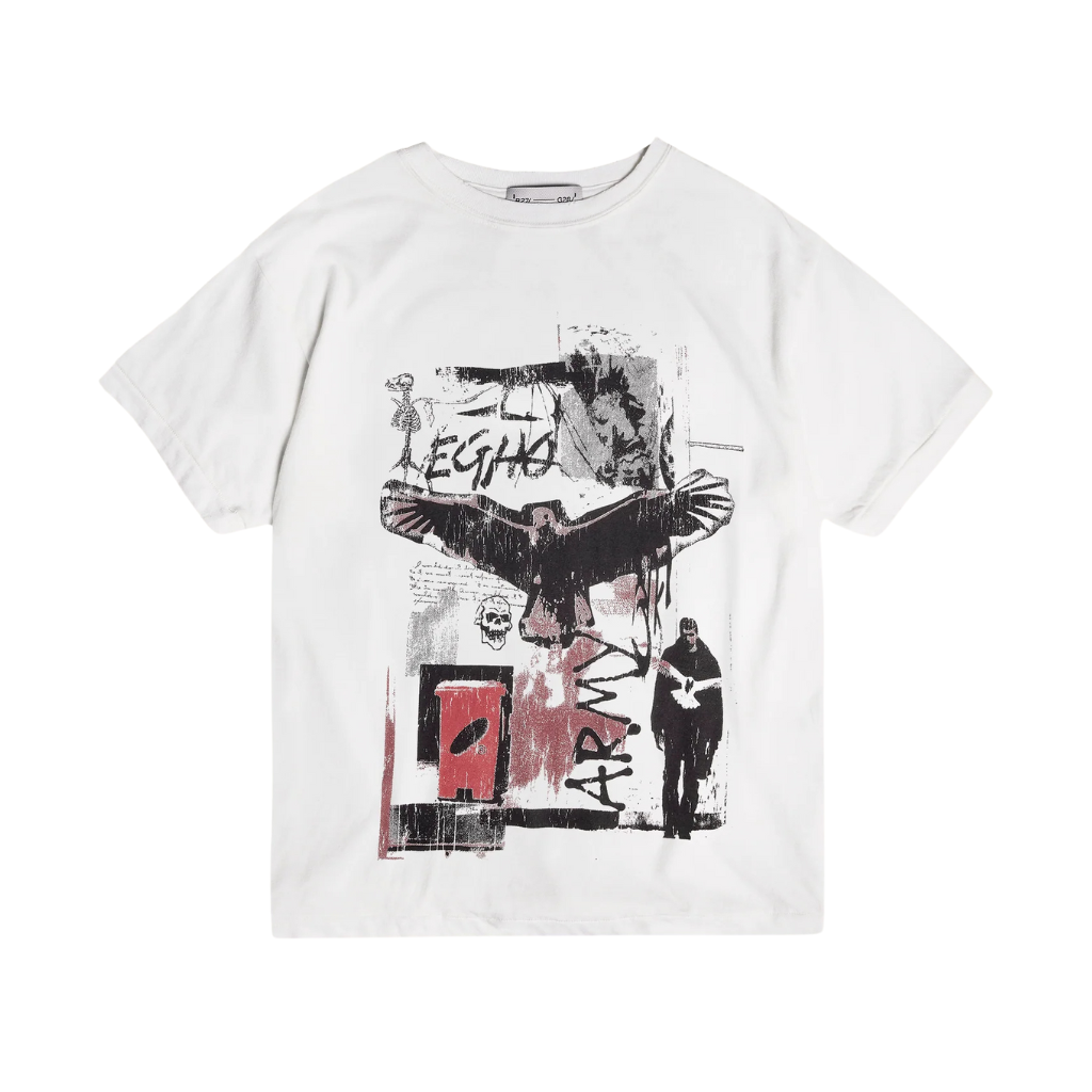 Camiseta Regular Gaze Egho Stay Wild Off White