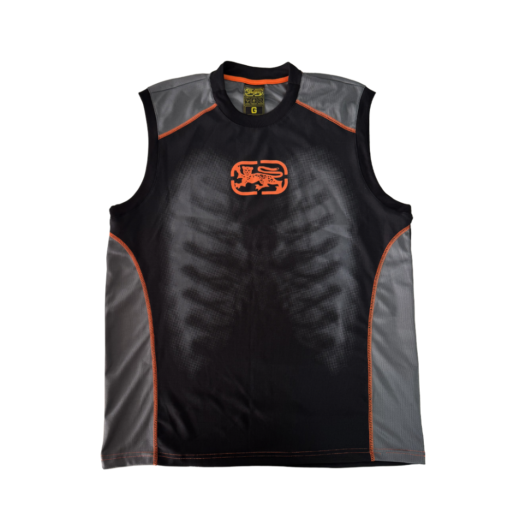Camiseta Regata Survival Raio X Preta/Laranja