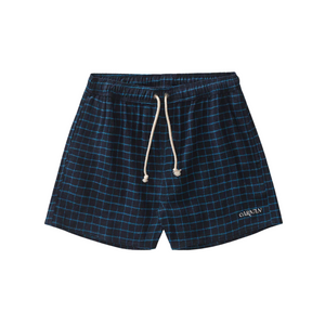 Short Carnan Plaid Azul Marinho