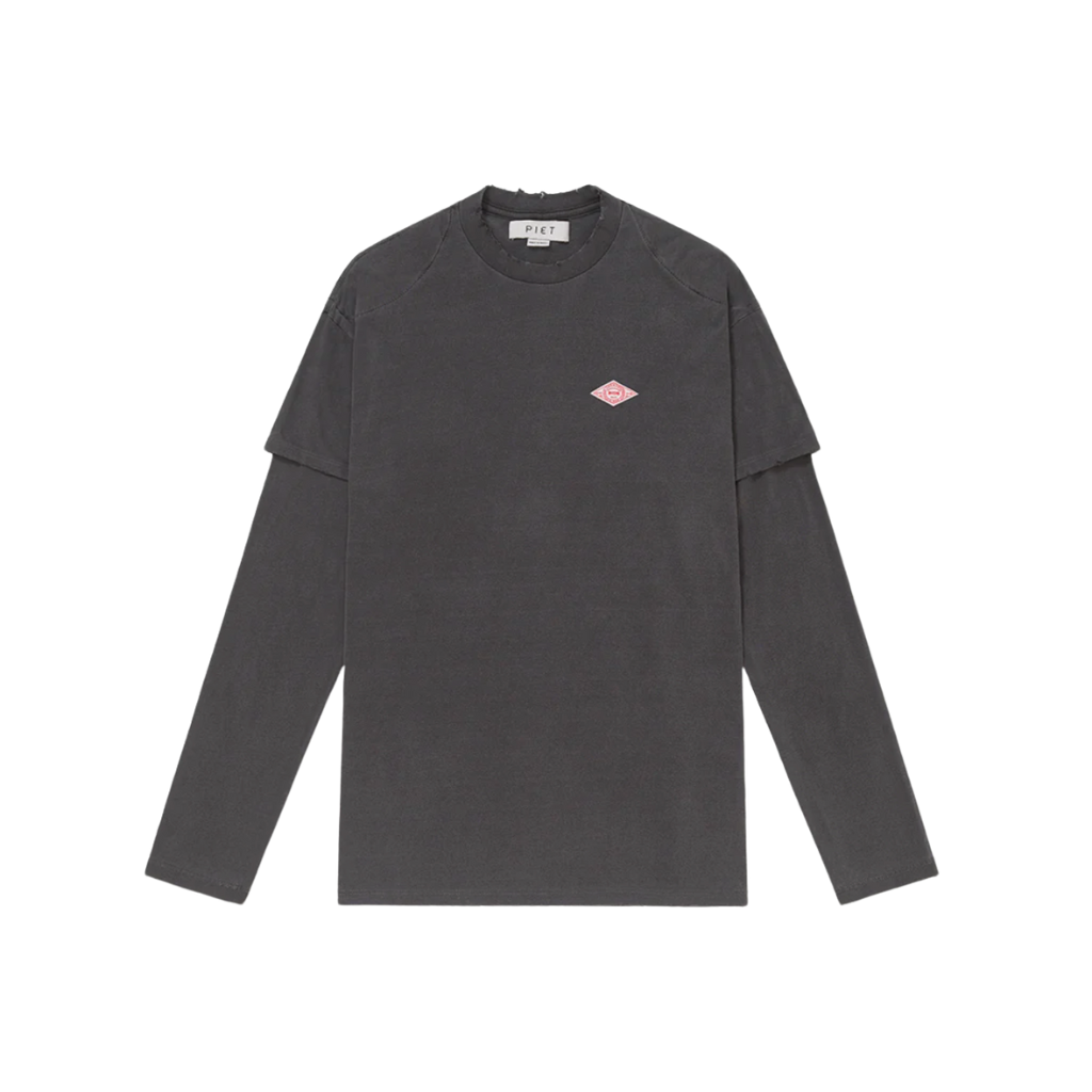 Camiseta Manga Longa Piet Double Vintage Preta