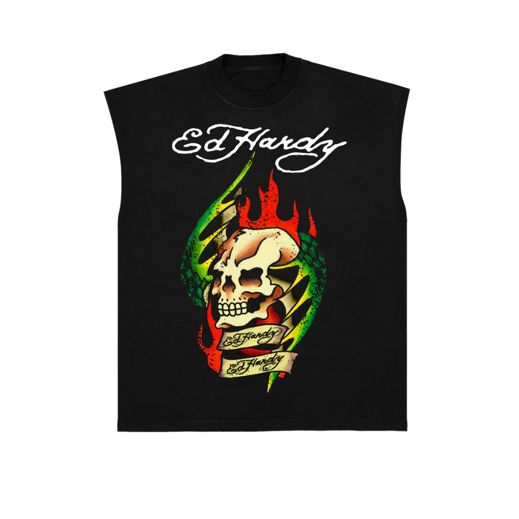 Camiseta Regata Ed Hardy Skull Preta